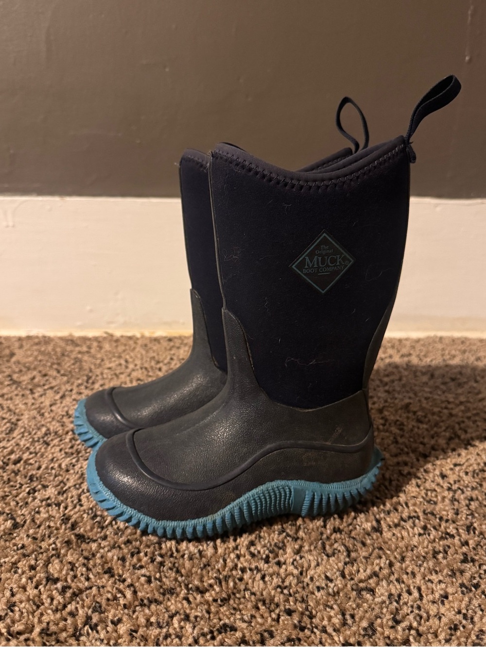 Muck Boot Company Kids' Navy Boots with Teal Soles